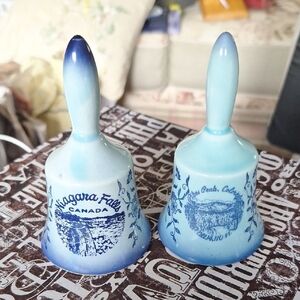 Niagara Falls Canada & Pikes Peek Blue Decorative Bell Set